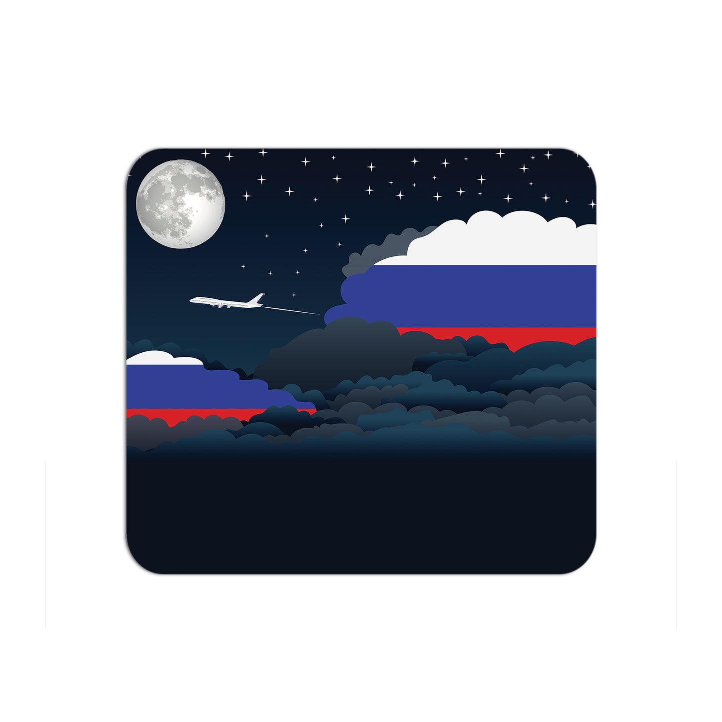 Russia Flag Night Clouds Mouse pad 