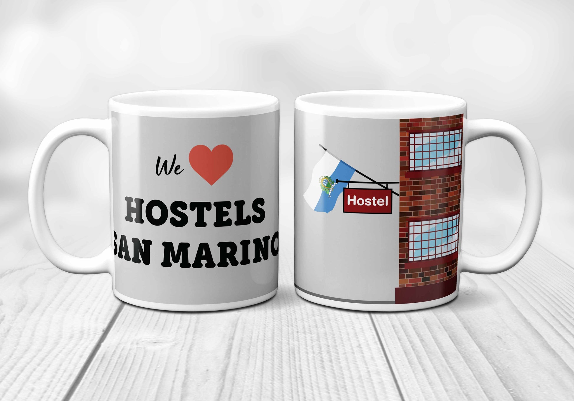 We Love SAN MARINO Hostels Mug