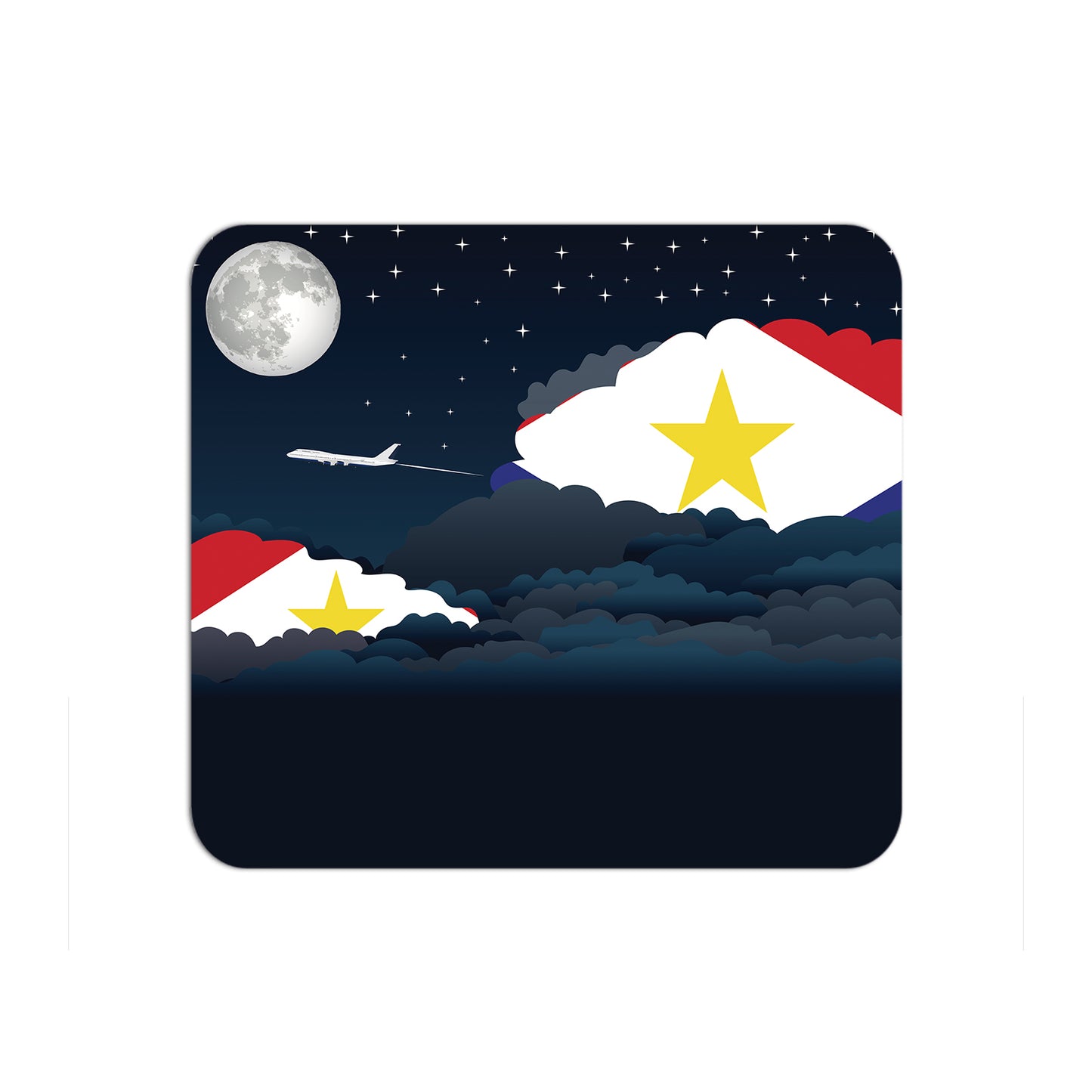 Saba Flag Night Clouds Mouse pad 