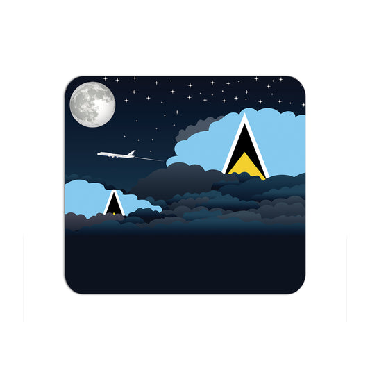 Saint Lucia Flag Night Clouds Mouse pad 