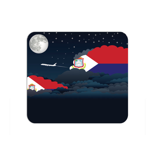 Saint Martin Flag Night Clouds Mouse pad 