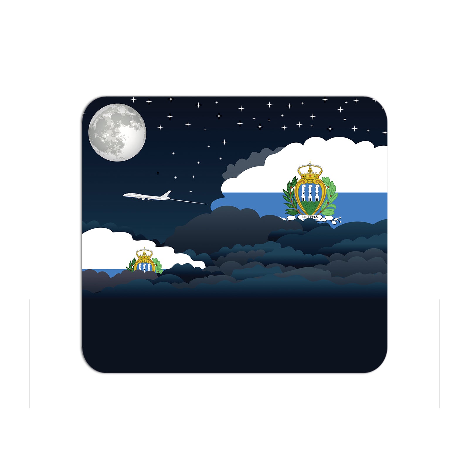 San Marino Flag Night Clouds Mouse pad 