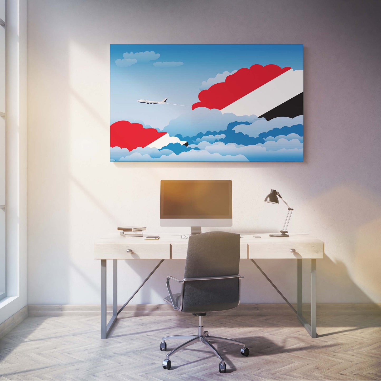 Sealand Principality of Day Clouds Canvas Print Framed