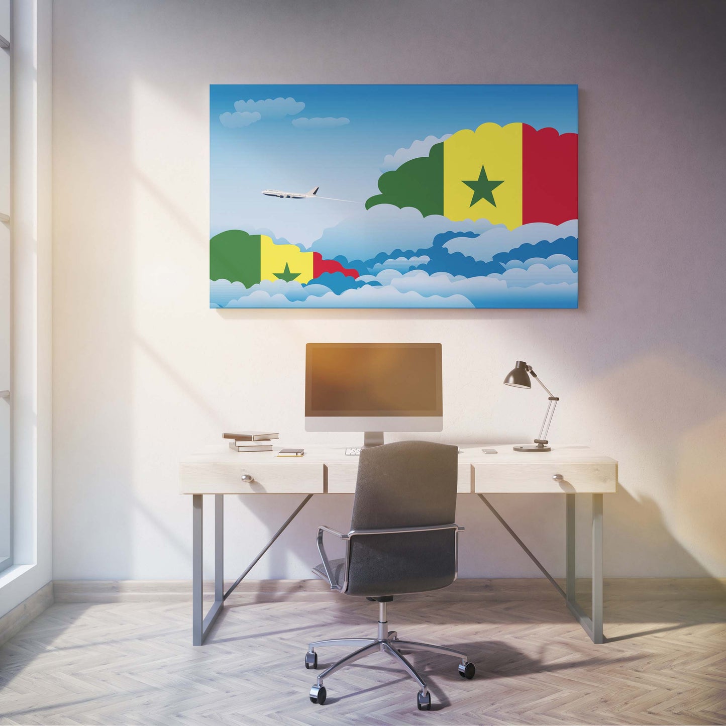 Senegal Day Clouds Canvas Print Framed