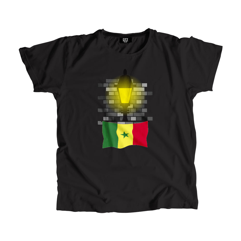 Senegal Flag Street Lamp Bricks Unisex T-Shirt