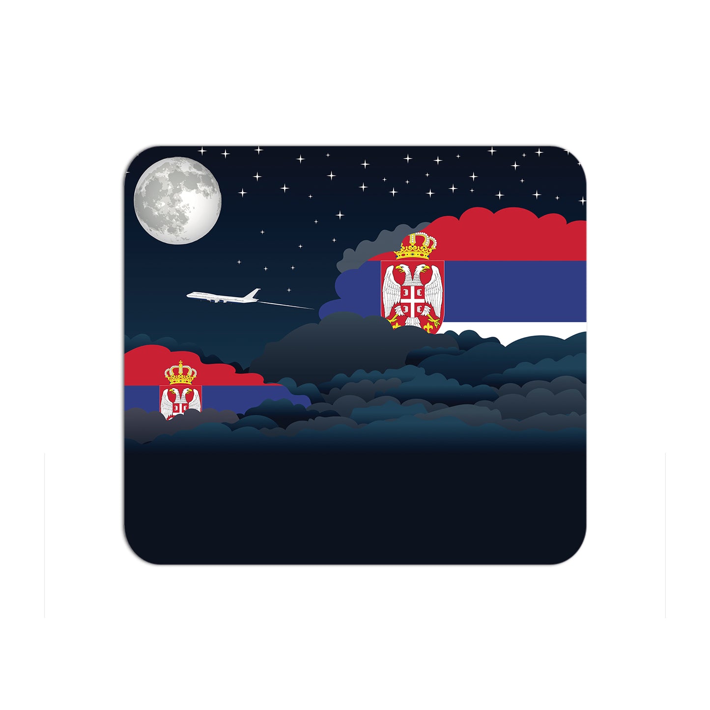 Serbia Flag Night Clouds Mouse pad 