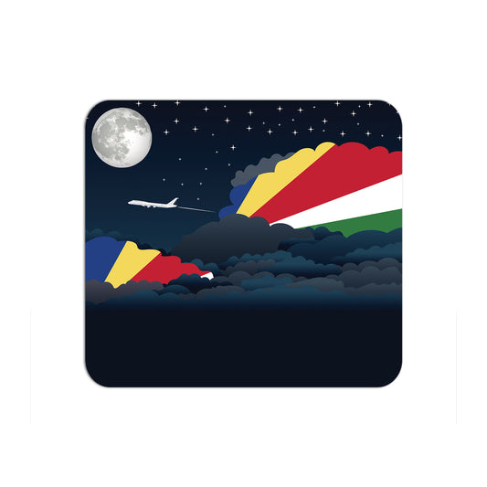 Seychelles Flag Night Clouds Mouse pad 