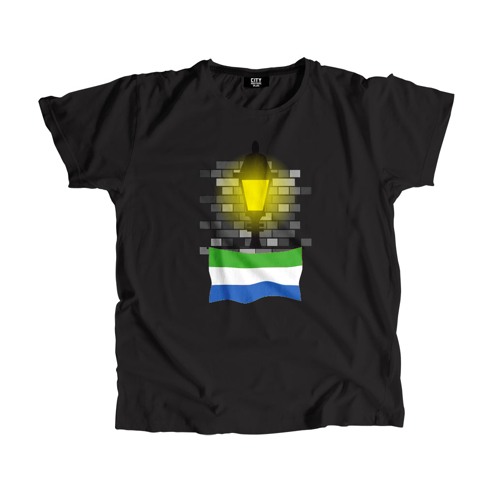 Sierra Leone Flag Street Lamp Bricks Unisex T-Shirt