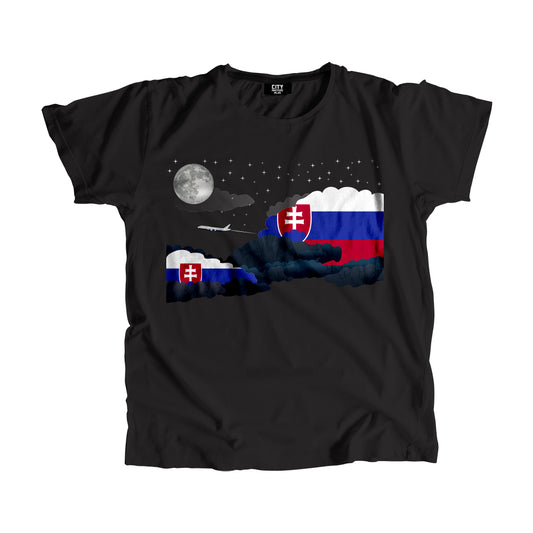 Slovakia Flags Night Clouds Unisex T-Shirt