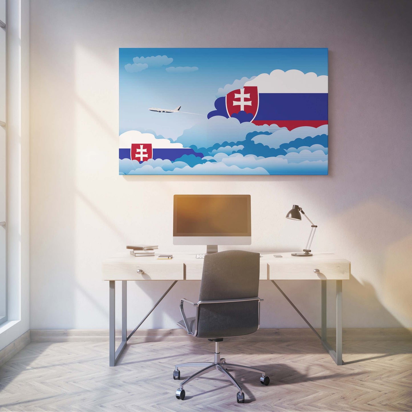 Slovakia Day Clouds Canvas Print Framed