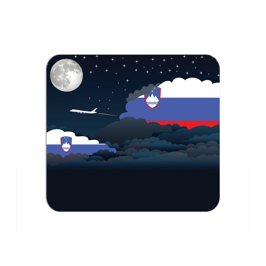 Slovenia Flag Night Clouds Mouse pad 