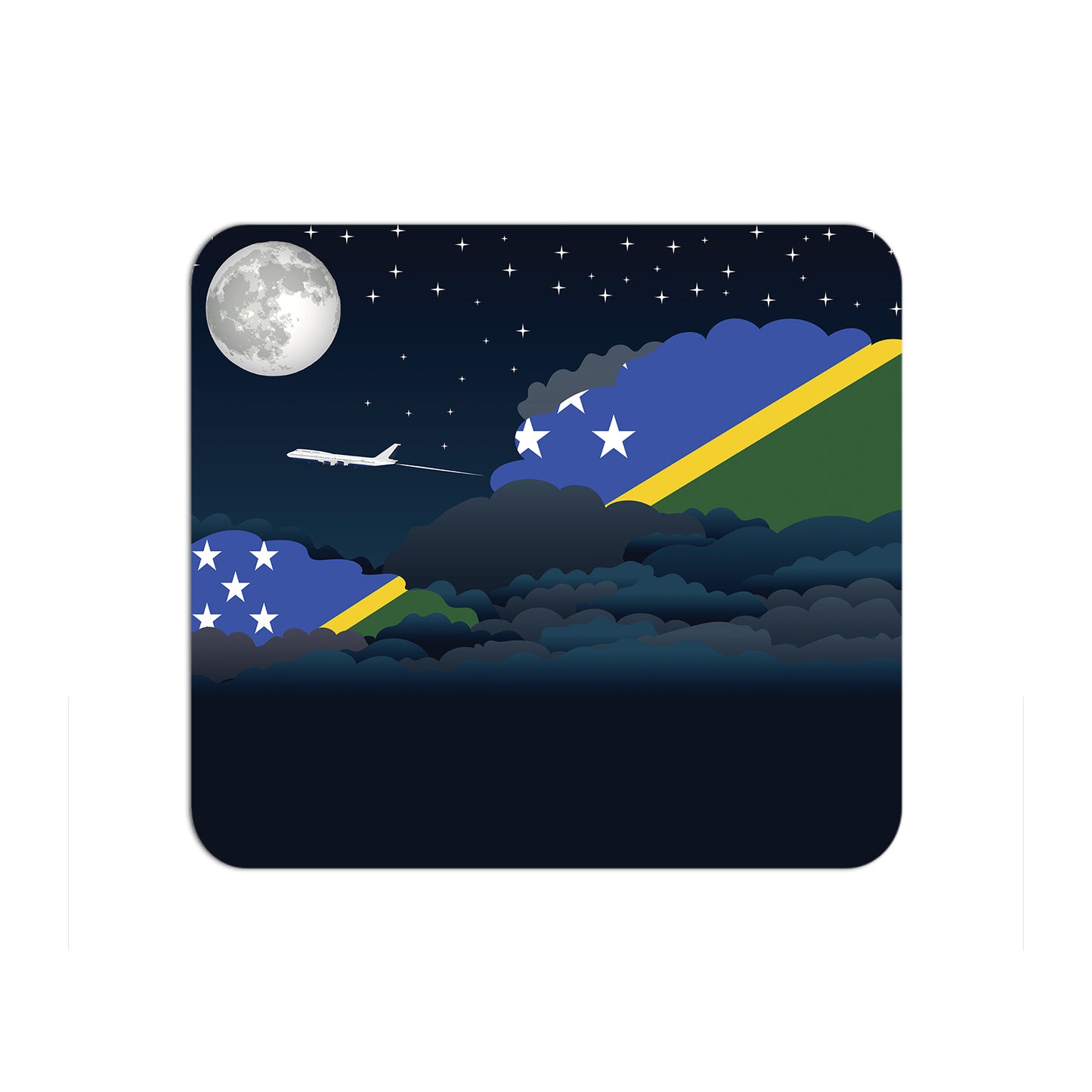 Solomon Islands Flag Night Clouds Mouse pad 