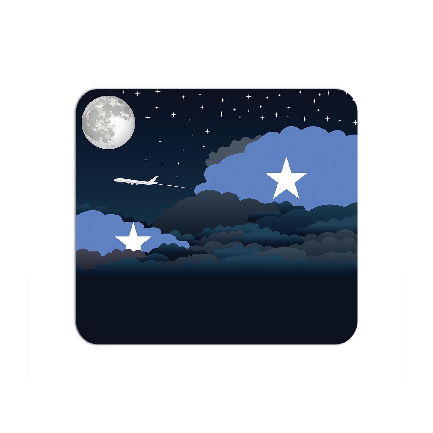 Somalia Flag Night Clouds Mouse pad 