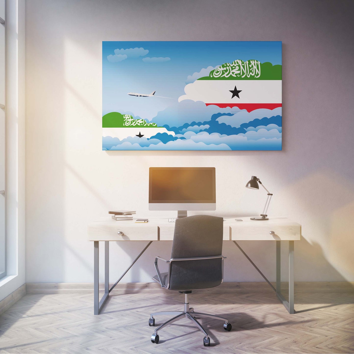 Somaliland Day Clouds Canvas Print Framed