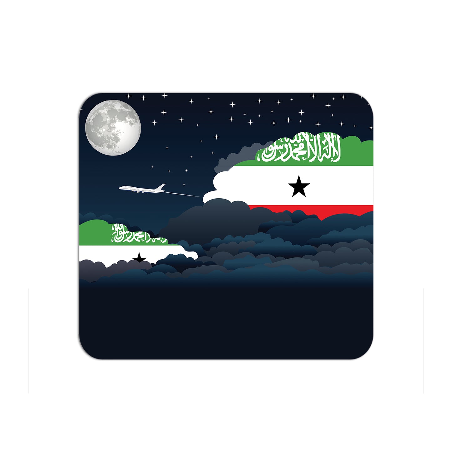 Somaliland Flag Night Clouds Mouse pad 