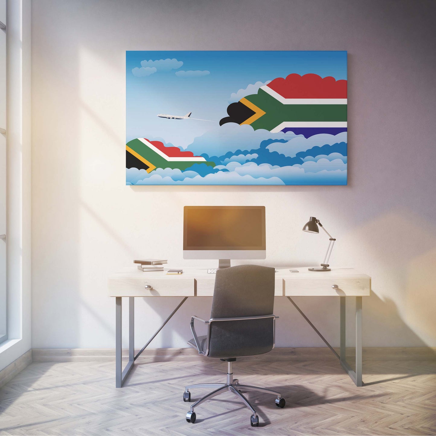 South Africa Day Clouds Canvas Print Framed