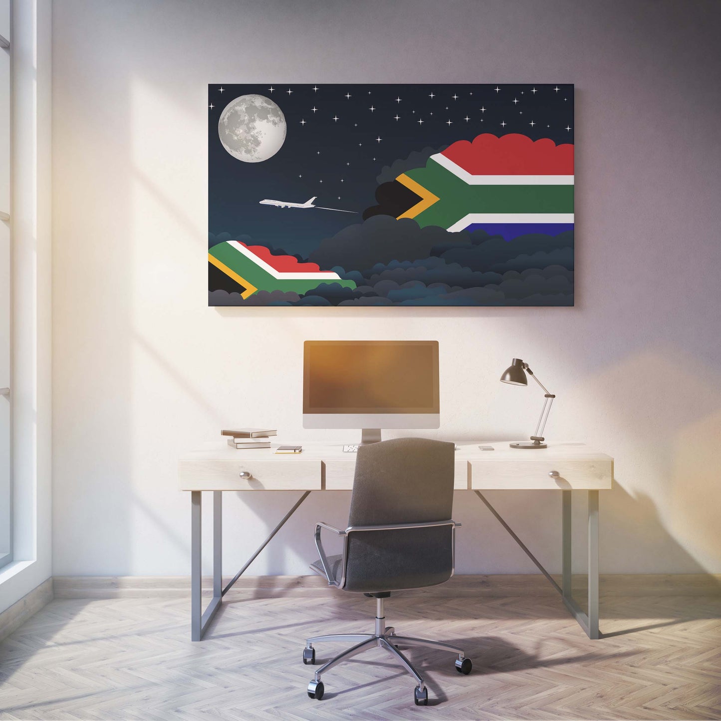 South Africa Night Clouds Canvas Print Framed