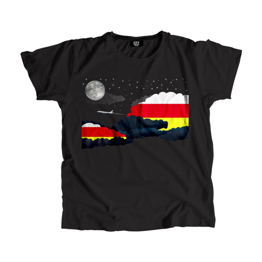 South Ossetia Flags Night Clouds Unisex T-Shirt