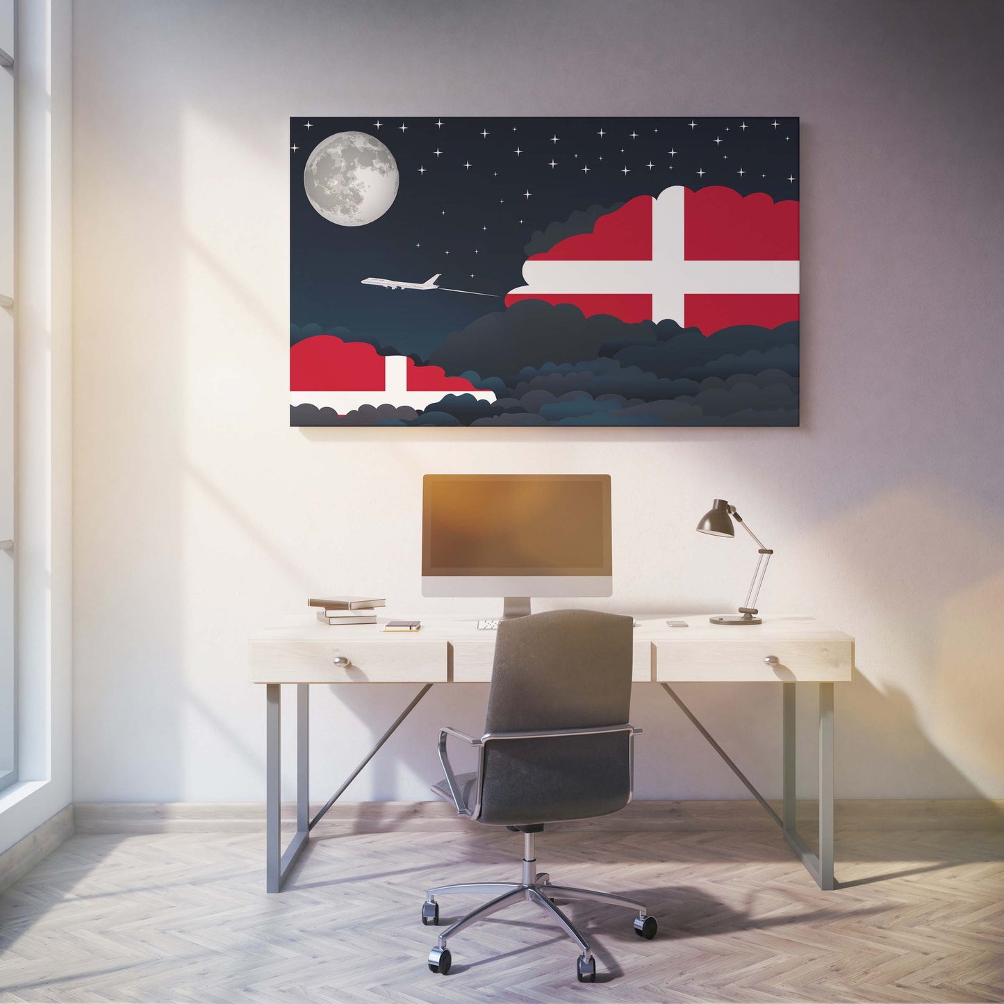 Sovereign Military Order of Malta Flags Night Clouds Canvas Print Framed