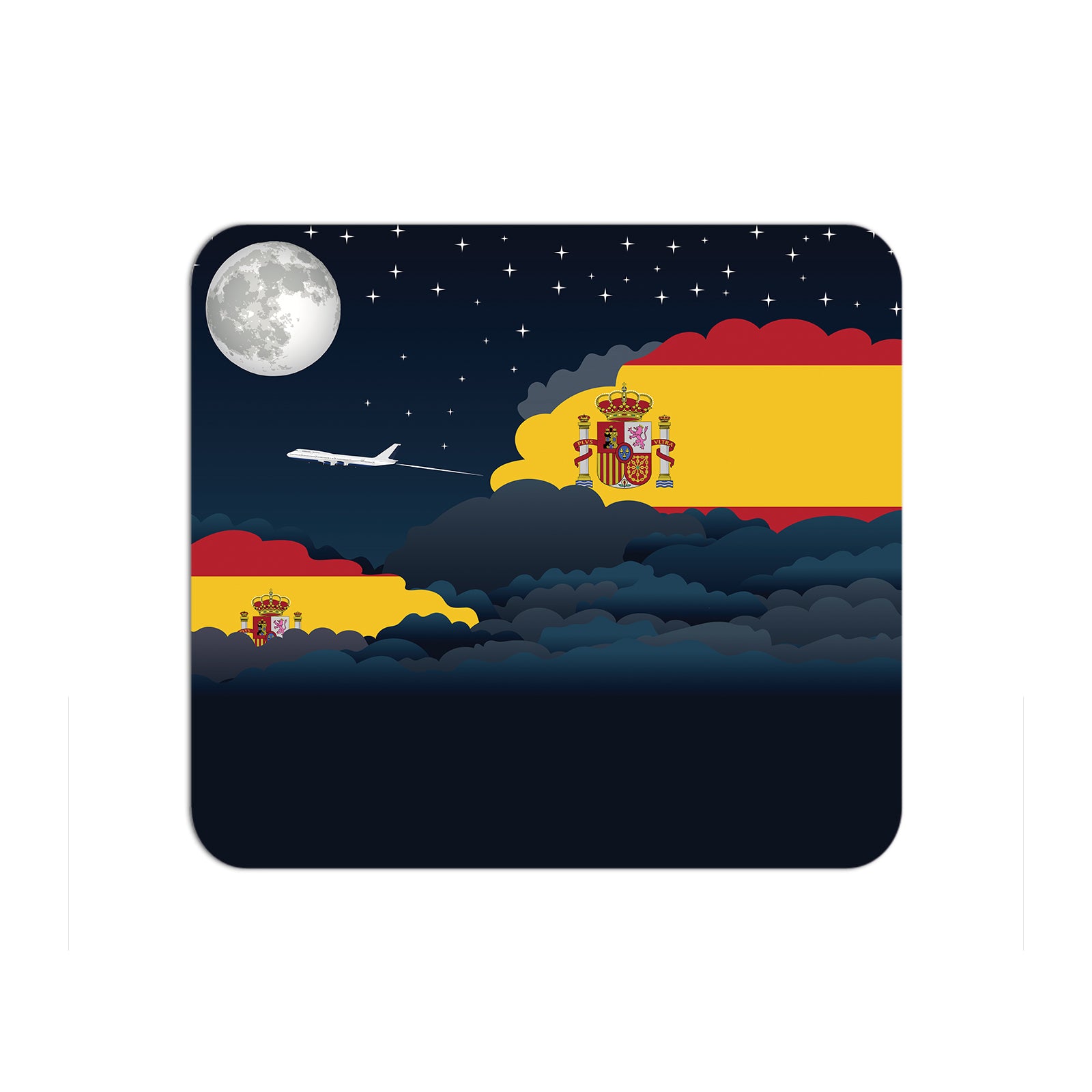 Spain Flag Night Clouds Mouse pad 