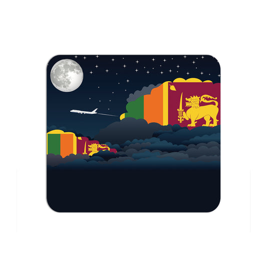 Sri Lanka Flag Night Clouds Mouse pad 