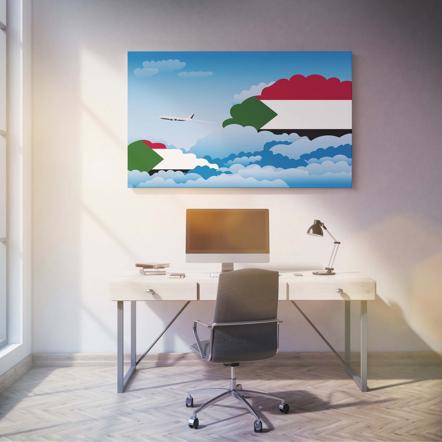 Sudan Day Clouds Canvas Print Framed