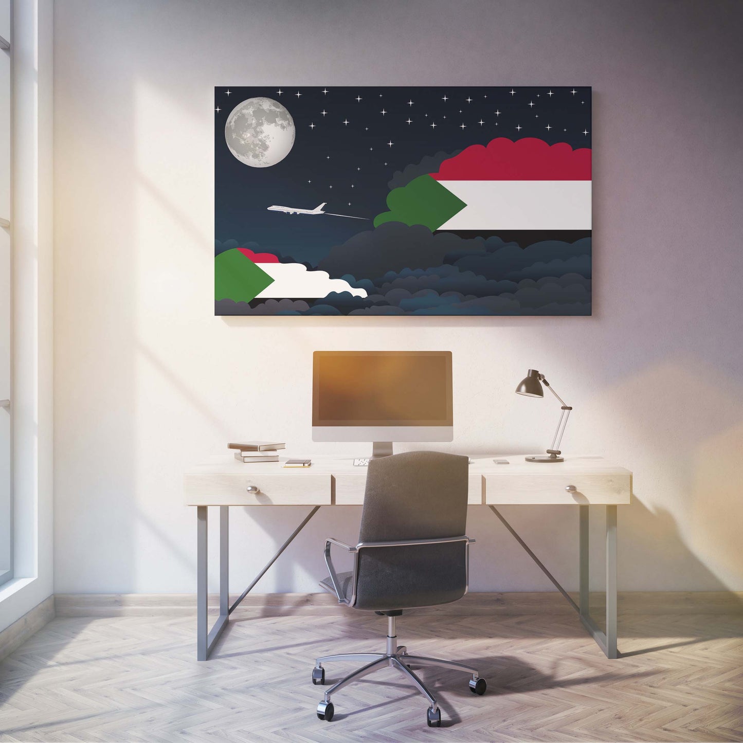 Sudan Night Clouds Canvas Print Framed