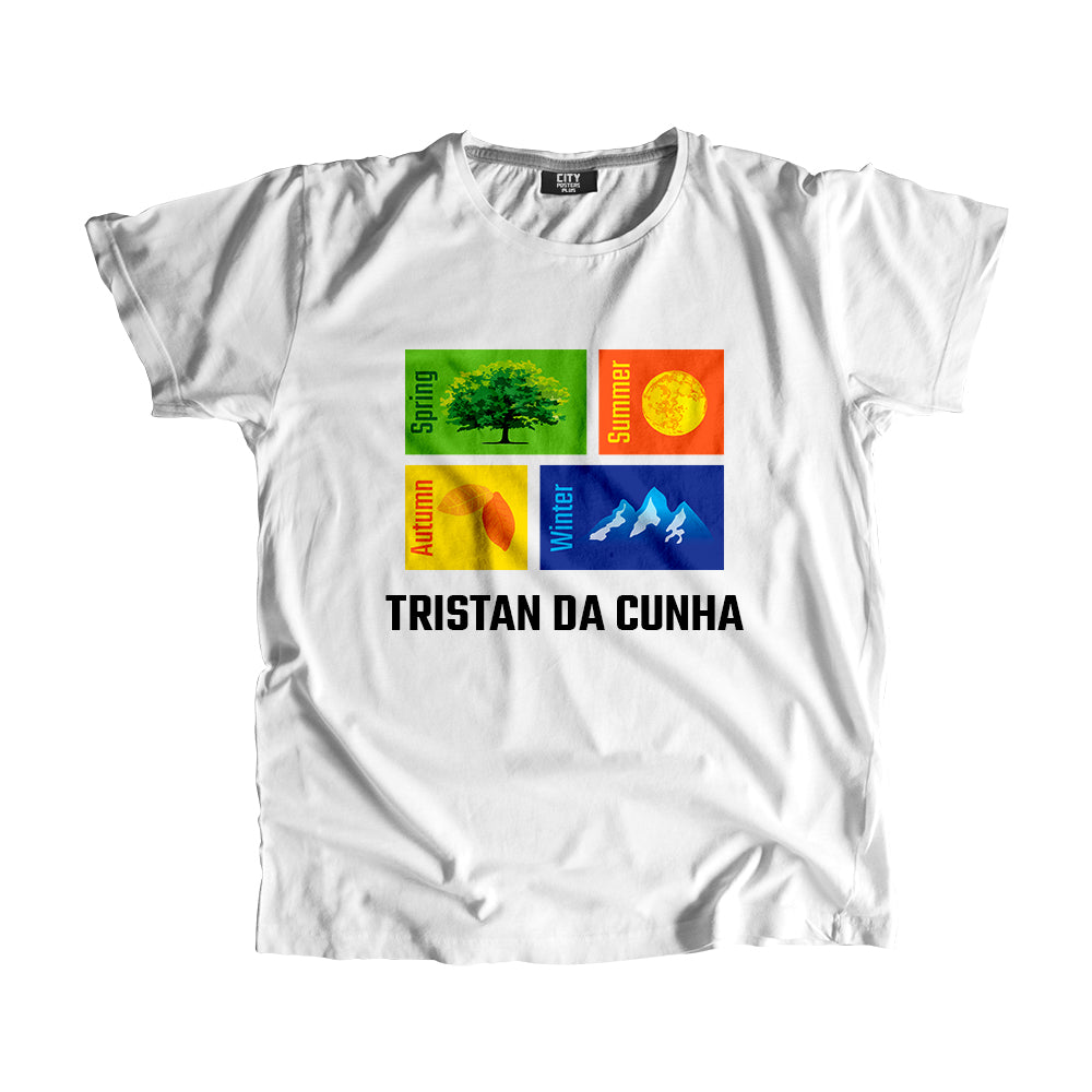 TRISTAN DA CUNHA Seasons Unisex T-Shirt (White)