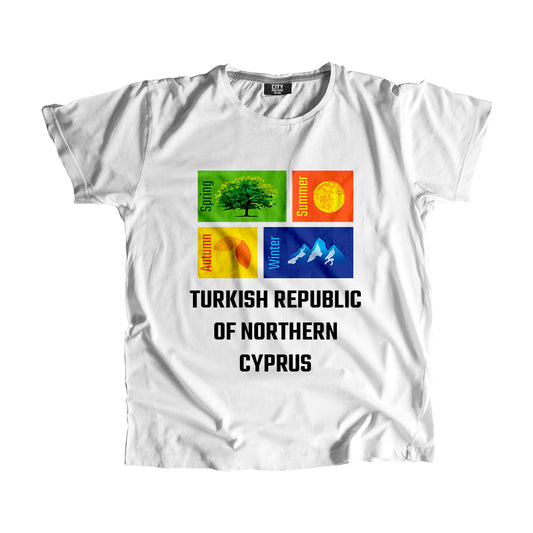 TURKISH REPUBLIC OF NORTHERN CYPRUS Seasons Unisex T-Shirt (White)