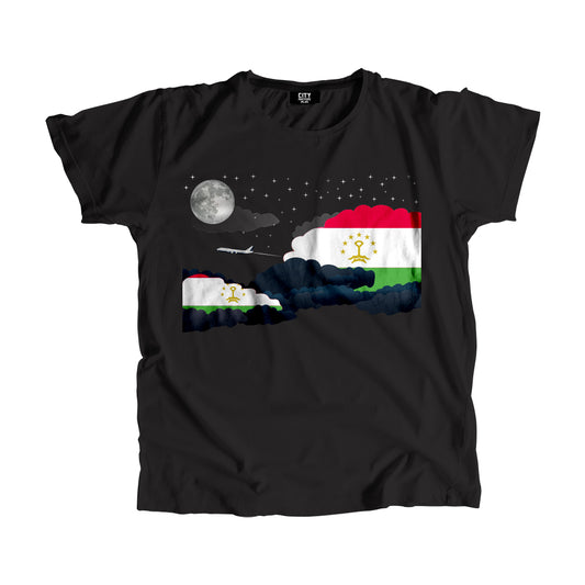 Tajikistan Flags Night Clouds Unisex T-Shirt