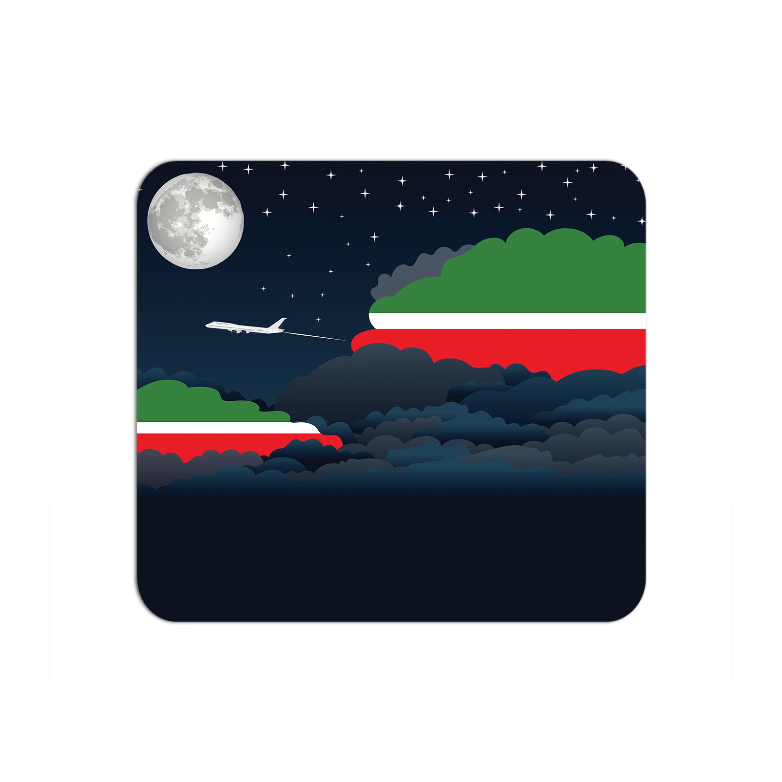 Tatarstan Flag Night Clouds Mouse pad 