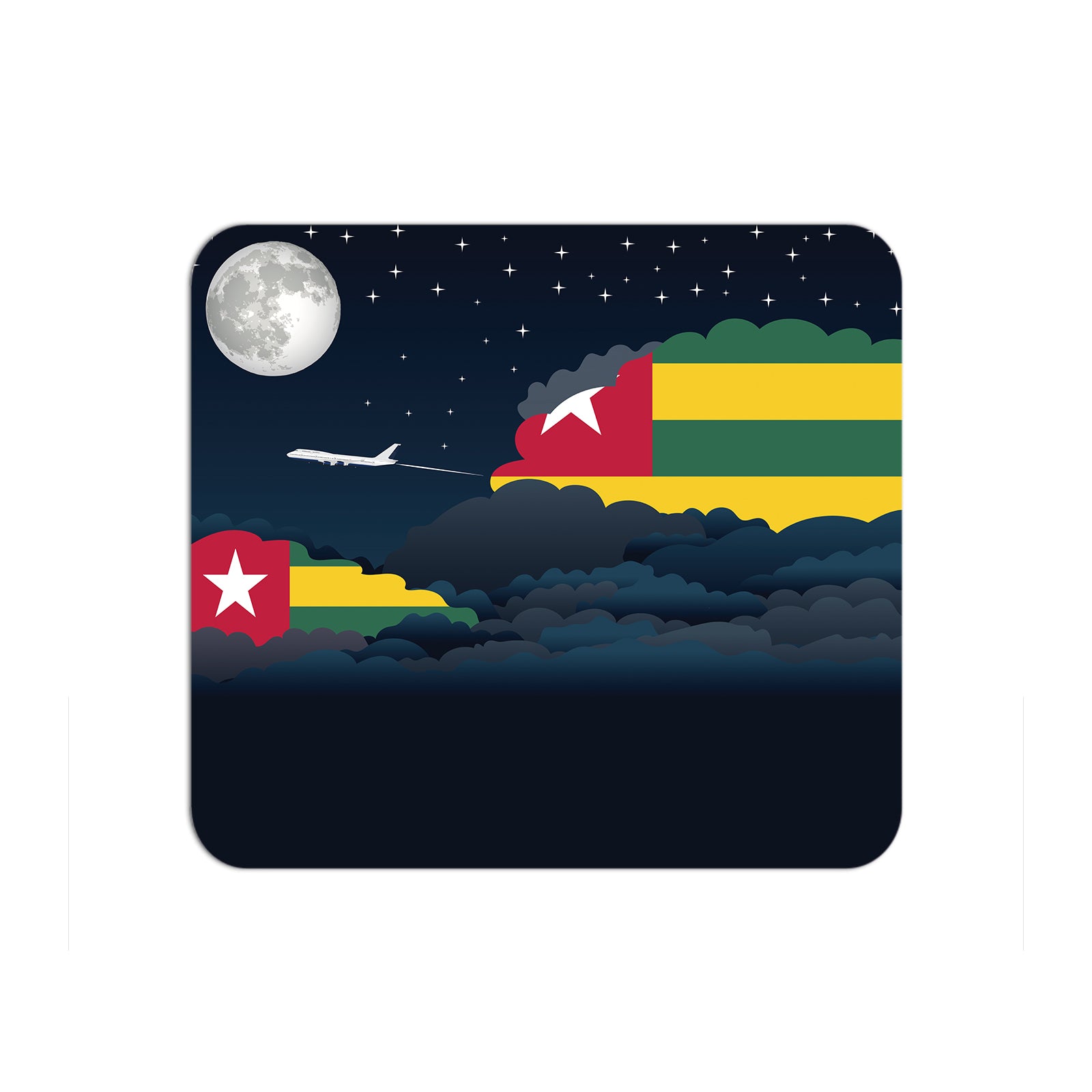 Togo Flag Night Clouds Mouse pad 