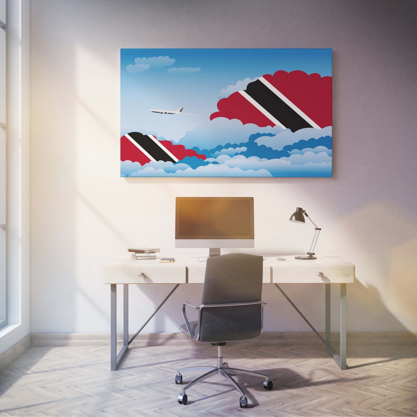 Trinidad and Tobago Day Clouds Canvas Print Framed