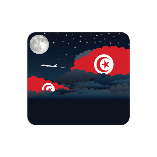 Tunisia Flag Night Clouds Mouse pad 