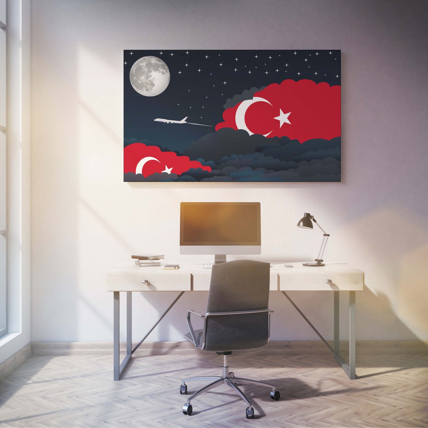 Turkey Night Clouds Canvas Print Framed