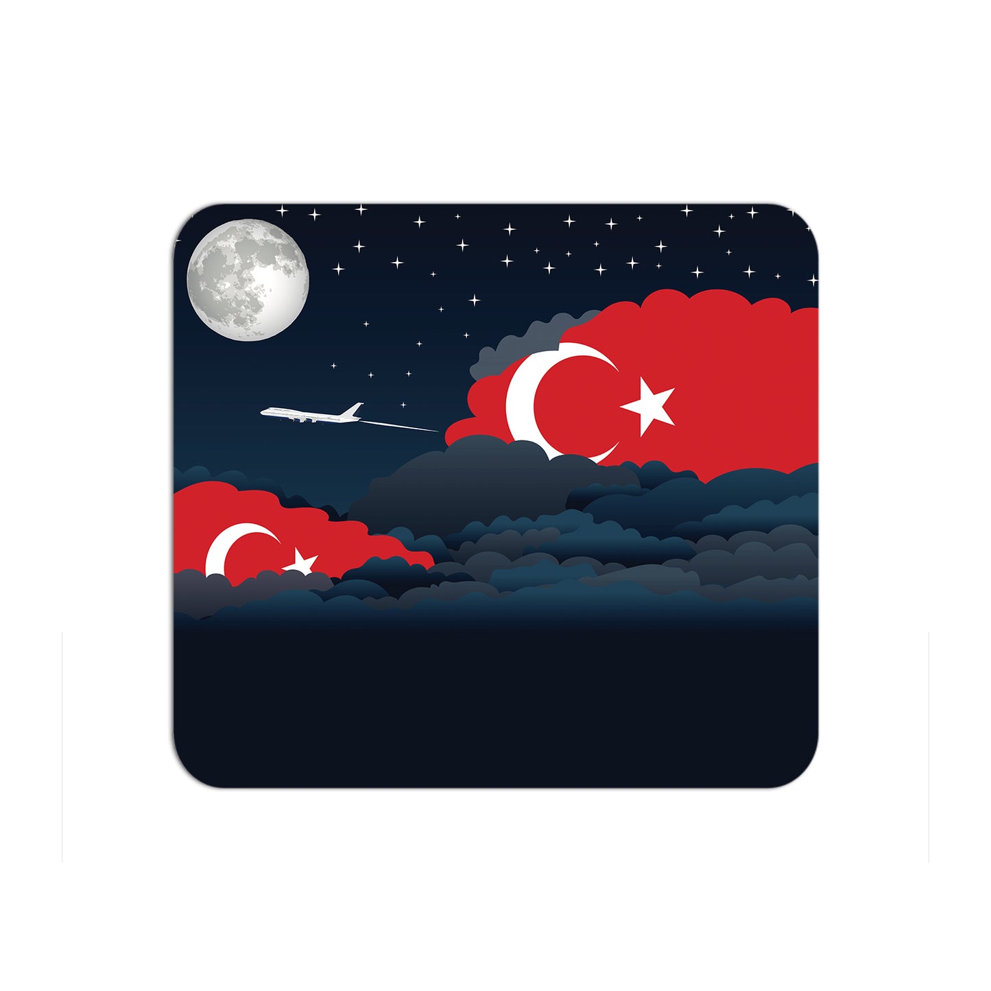 Turkey Flag Night Clouds Mouse pad 