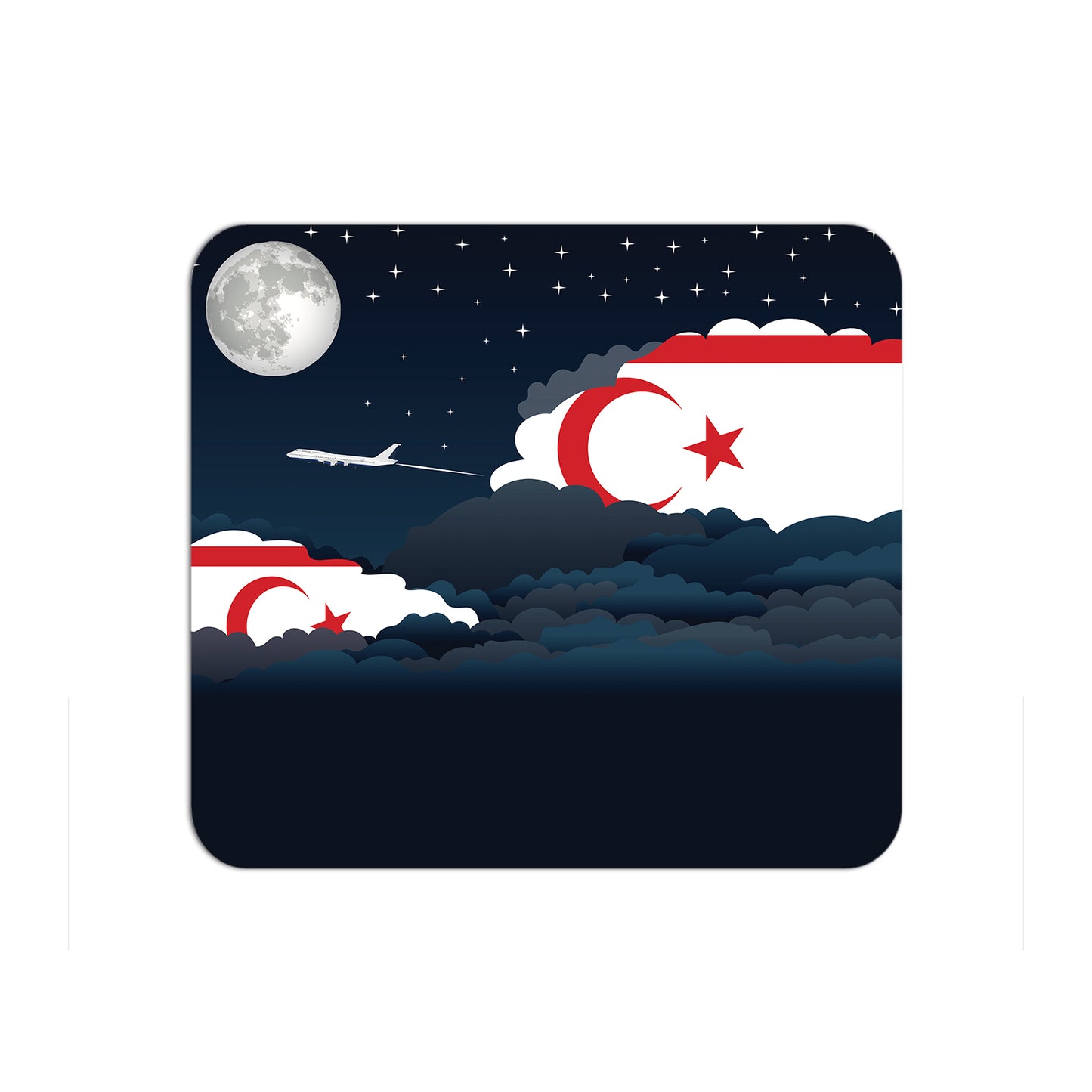 Turkish Republic of Northern Cyprus Flag Night Clouds Mouse pad 