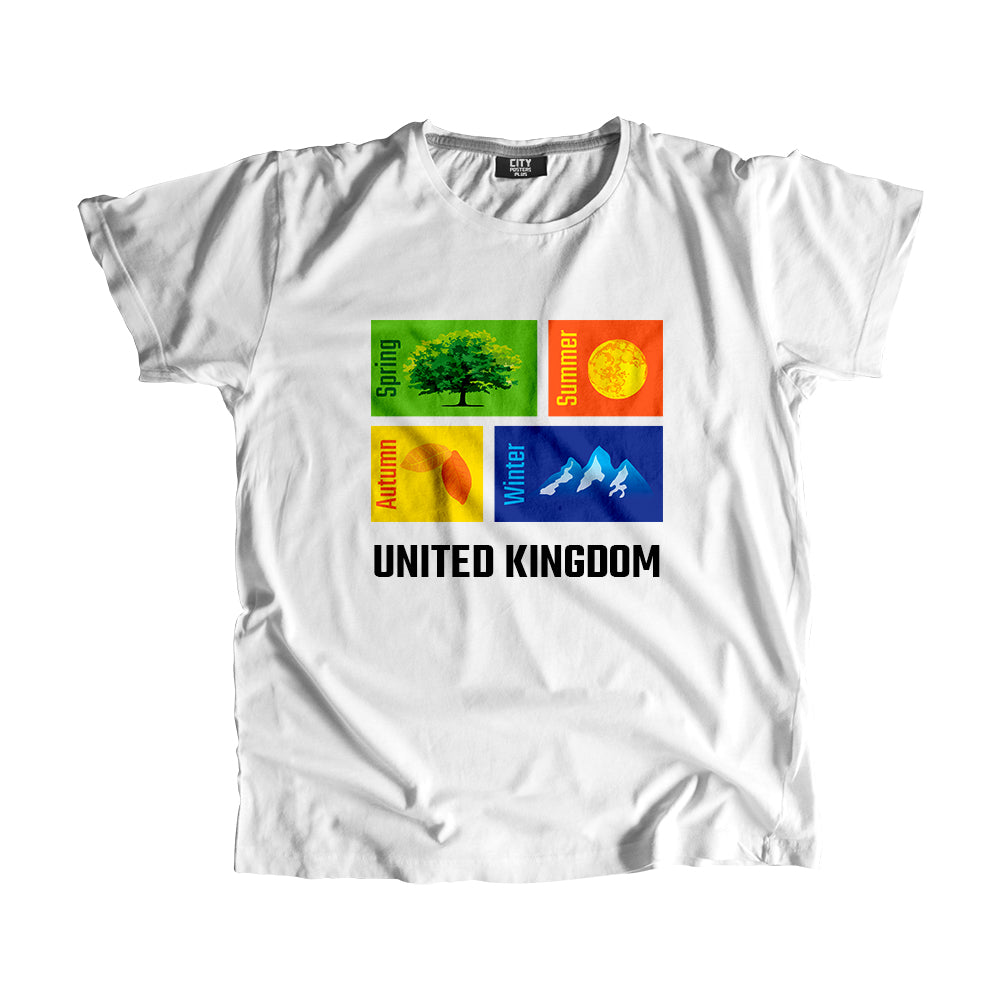 UNITED KINGDOM Seasons Unisex T-Shirt (White)
