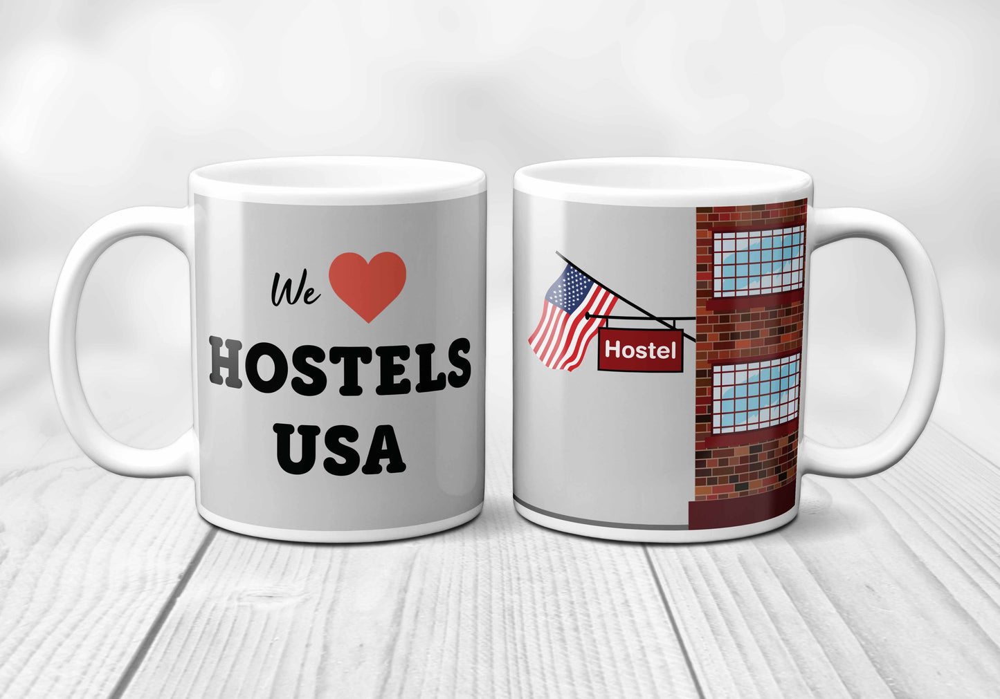 We Love USA Hostels Mug