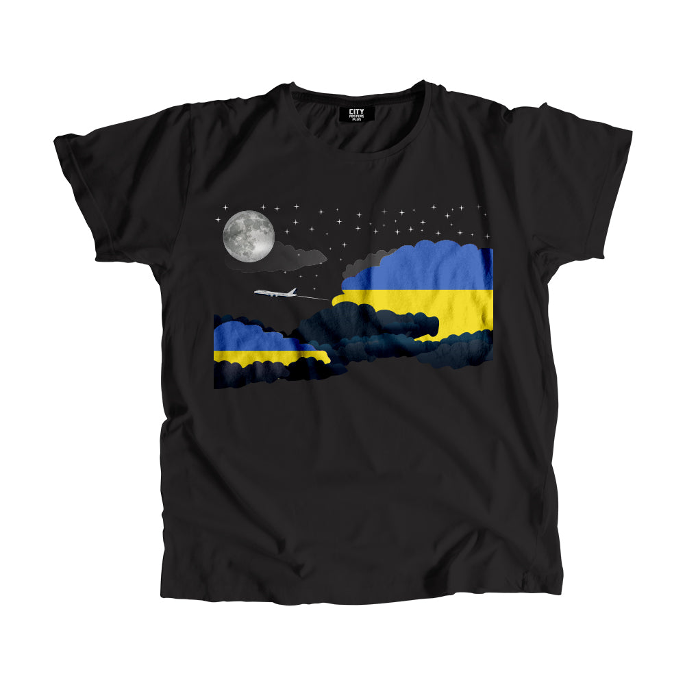 Ukraine Flags Night Clouds Unisex T-Shirt