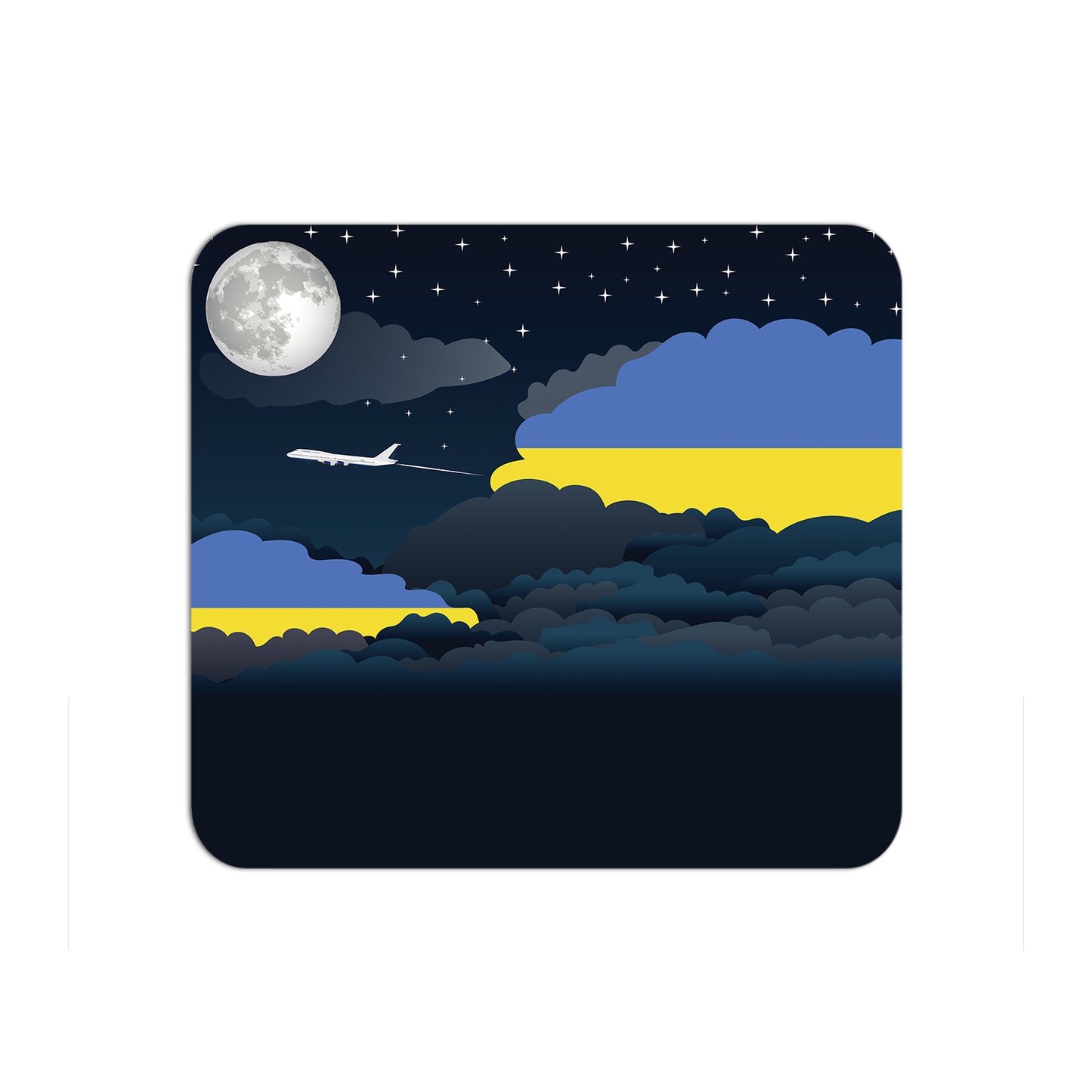 Ukraine Flag Night Clouds Mouse pad 