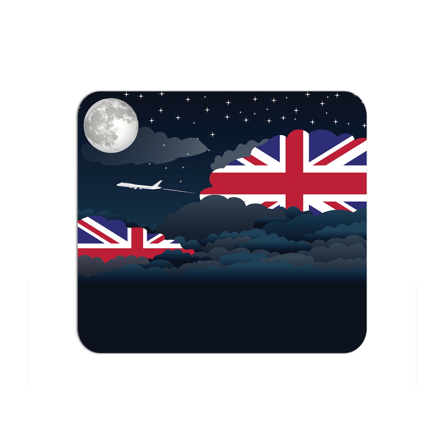 United KIngdom Flag Night Clouds Mouse pad 