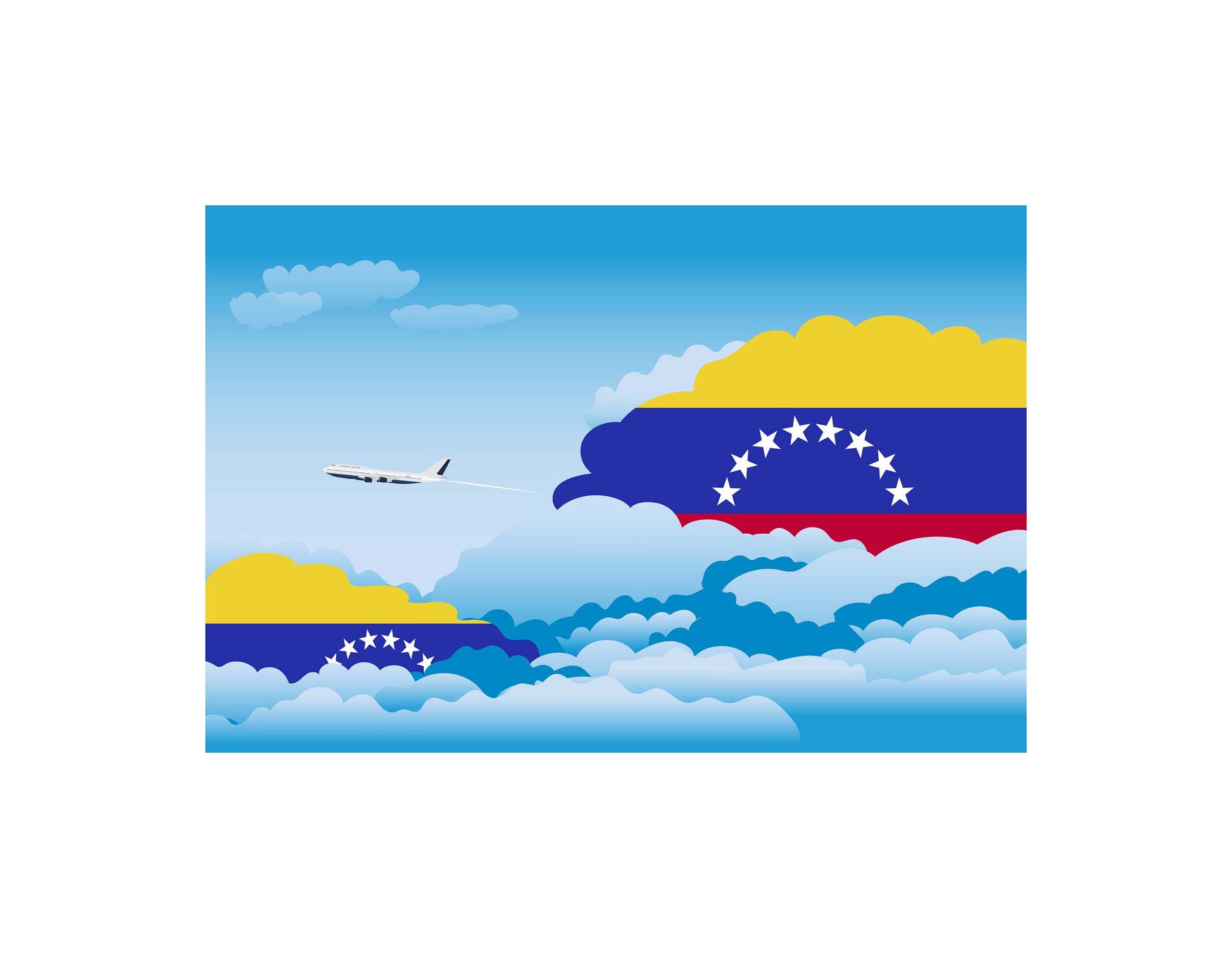 Venezuela Flags Day Clouds Canvas Print Framed