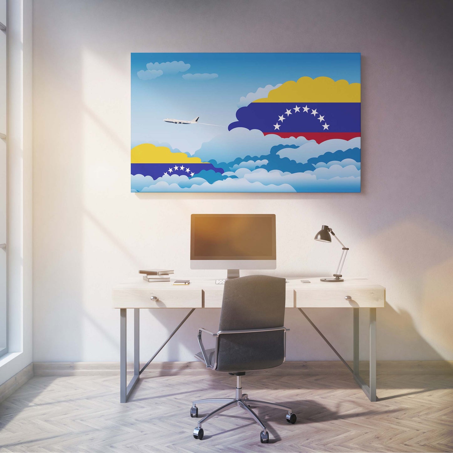Venezuela Flags Day Clouds Canvas Print Framed
