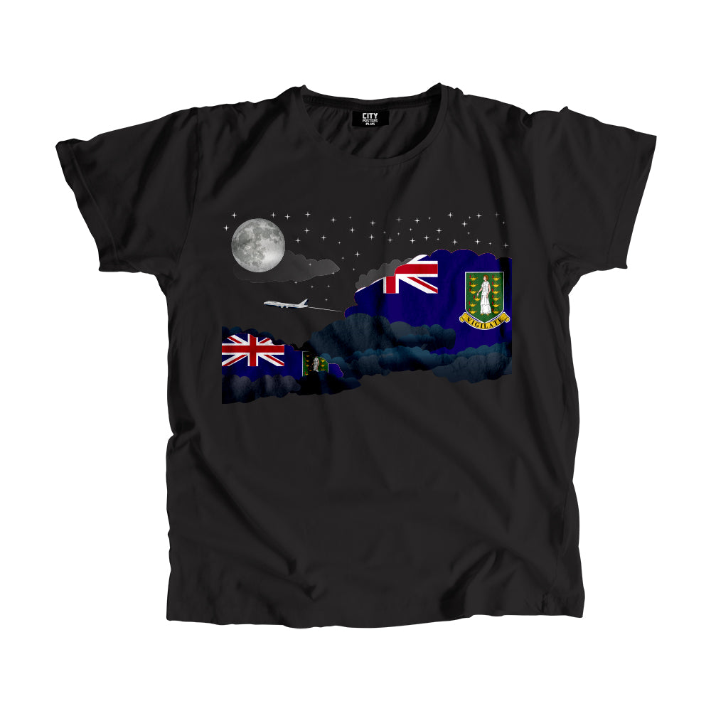 Virgin Islands - UK Flags Night Clouds Unisex T-Shirt