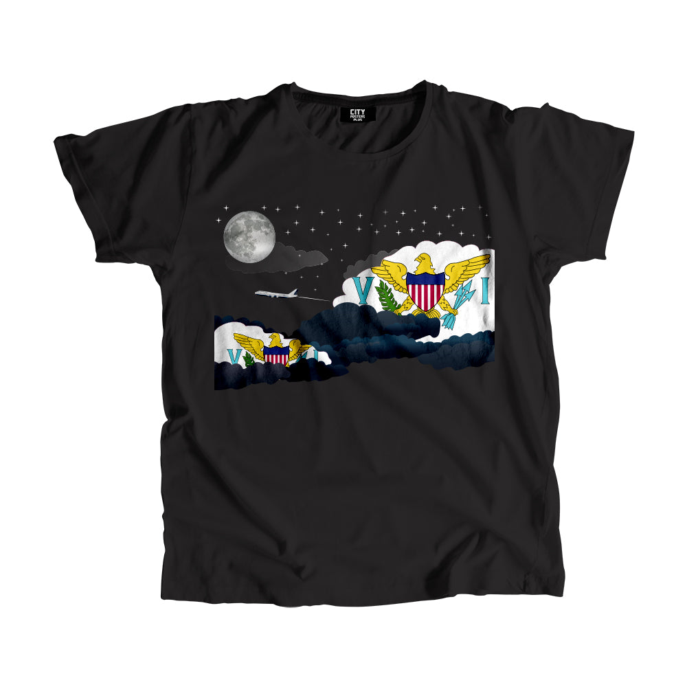 Virgin Islands - US Flags Night Clouds Unisex T-Shirt