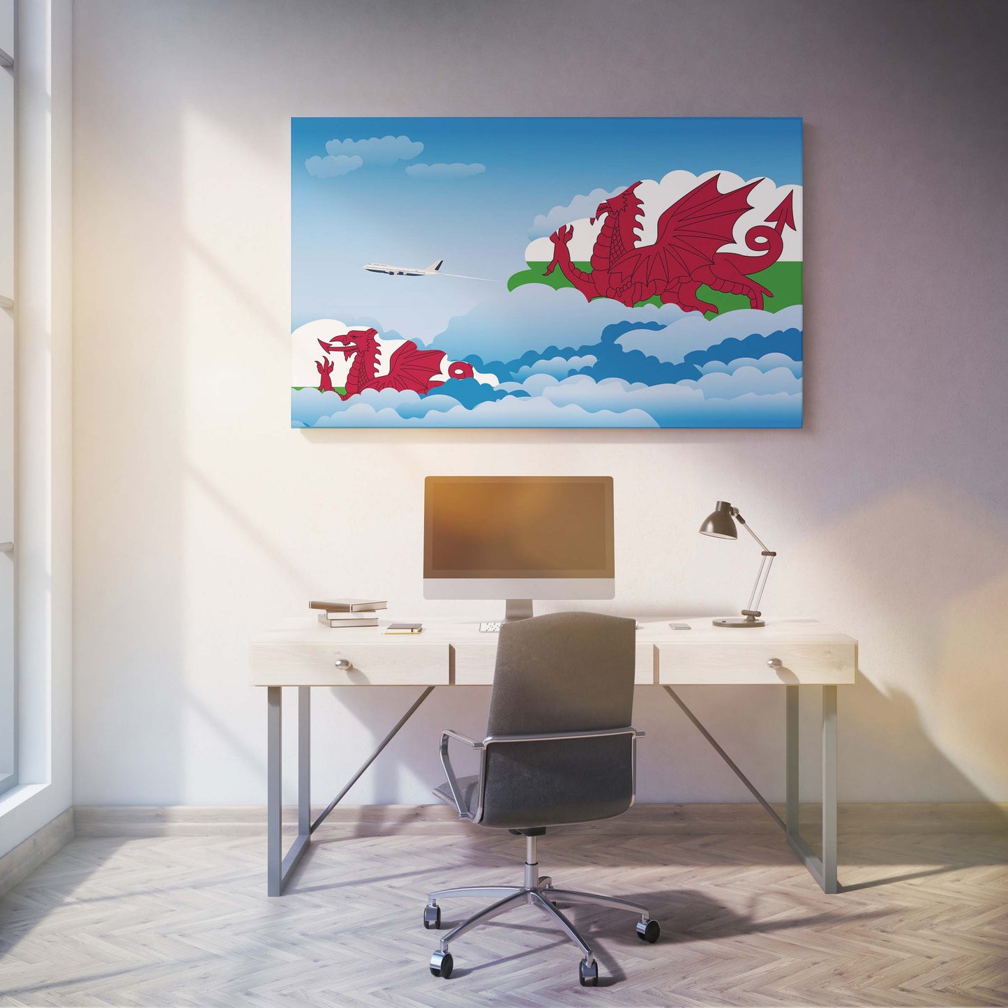 Wales Day Clouds Canvas Print Framed