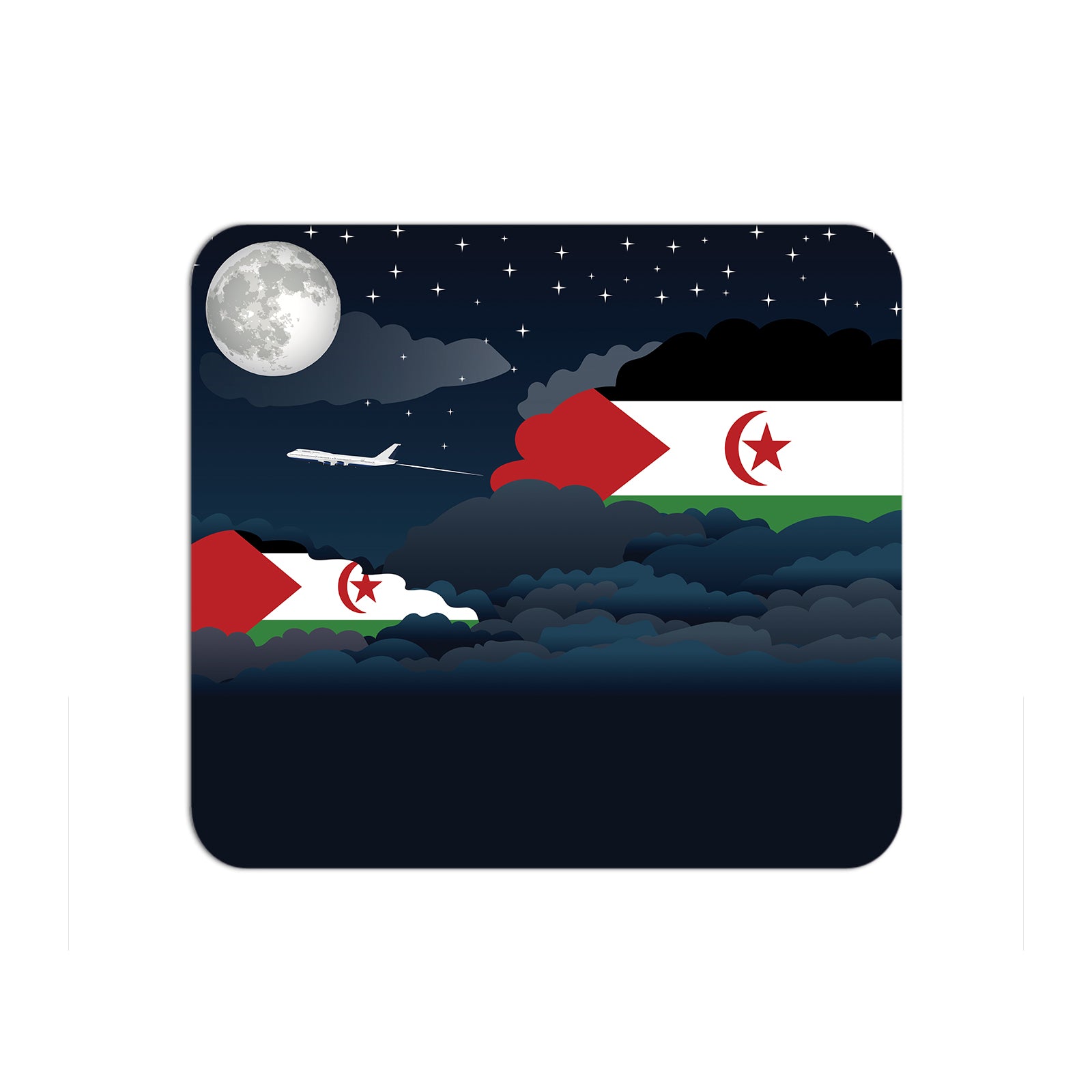 Western Sahara Flag Night Clouds Mouse pad 