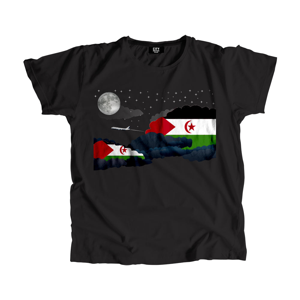 Western Sahara Flags Night Clouds Unisex T-Shirt