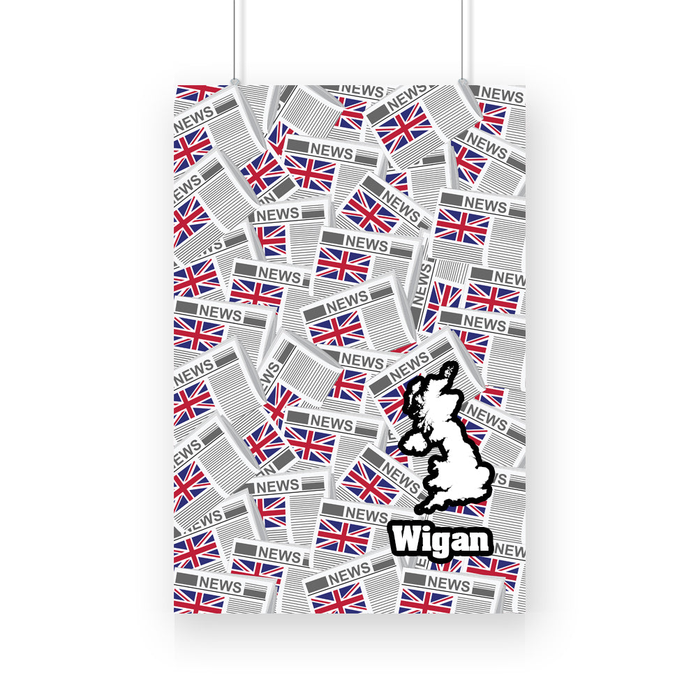 Wigan Newspapers Canvas Print Framed